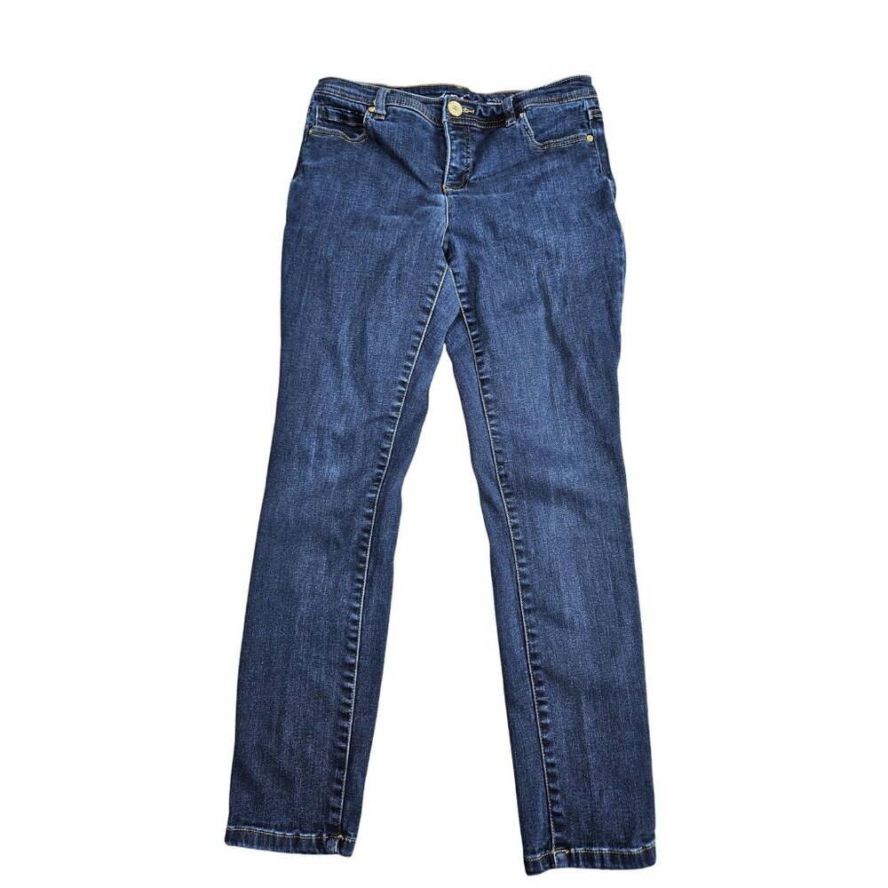 INC Jeans Womens 8P Blue Skinny Leg Regular Fit Stretch Denim Mid Rise Dark Wash